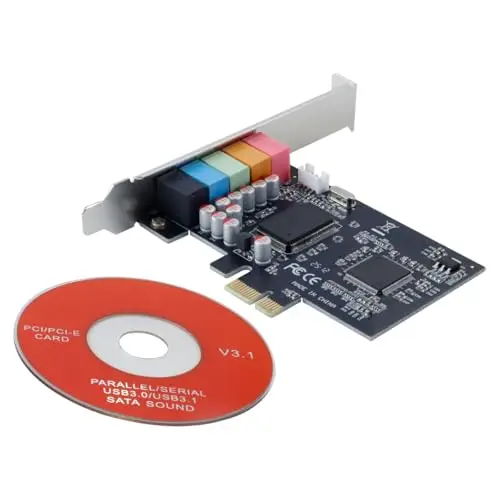Tarjeta de Sonido Interna 5.1 para PC con Windows XP/7/8/10, Tarjeta estéreo 3D CMI8738 PCI-E 7/Vista/XP de 32/64 bits