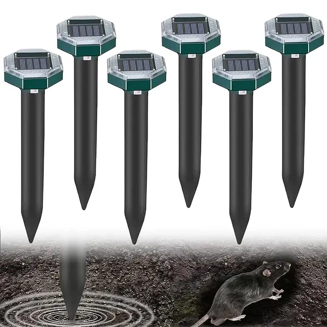 kqwvz 6 piezas ahuyentador solar topos