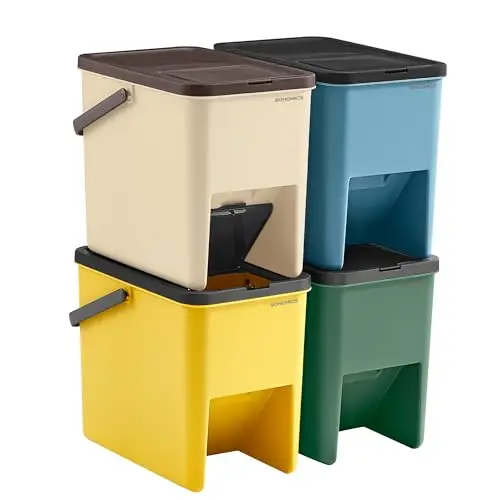 songmics set 4 cubos reciclaje