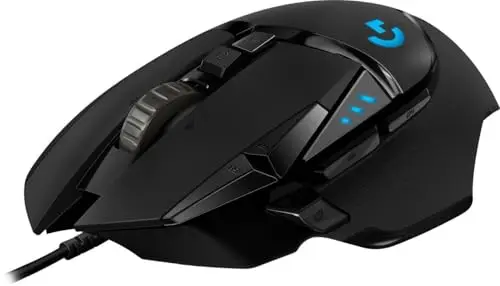 Logitech G G502 Hero Ratón Gaming con Cable Alto Rendimiento, Captor Hero 25K, 25,600 dpi, RGB, Peso Personalizable, 11 Botones Programables, Memoria Integrada, PC/Mac - Negro
