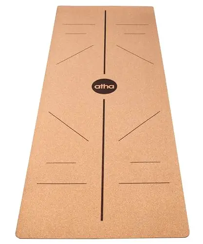 Esterilla de Yoga atha® CORK | Adherencia Natural que Mejora con el Sudor (4mm) | Higiénica y Antimicrobiana | Materiales Sostenibles y Duraderos | Correa Incluida