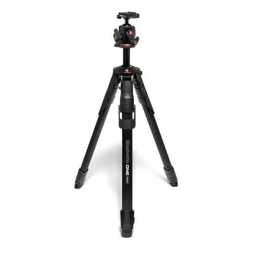 Manfrotto One Photo, Kit Trípode + Rótula XPRO Ball Arca‑Swiss, 12 kg de Carga, Columna Horizontal 90°, Patas XTEND, Columna Deslizante, Pies Modulares, para Cámaras DSLR y Mirrorless