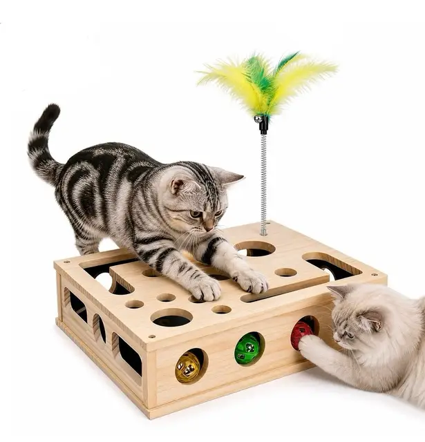 Juguete Interactivo para Gatos, 2026 Nuevo Juguetes para Gatos, 2 in 1 Juguete Laberinto para Gatos de Apartamento, con 3 Bolas Juguete Plumas Gato