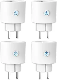 ANTELA Enchufe Inteligente WiFi 16A 3680W con Monitor de Energía, Compatible con Alexa y Google Home, Horarios y Temporizadores, No Necesita HUB,4pc