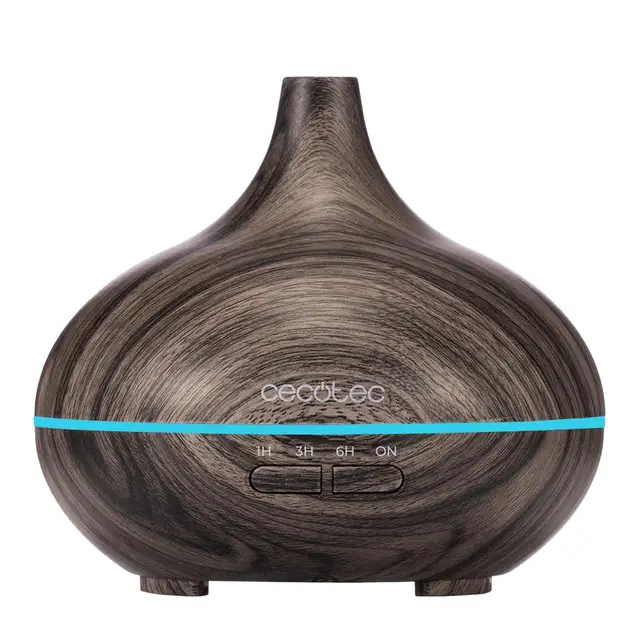 Cecotec Humidificador Ultrasónico con Difusor de Aromas Pure Aroma 300 Yin Grey. Depósito de hasta 300ml, 7 Colores LED Ajustables, Temporizador 10h, Ultrasilencioso, Función de Aromaterapia