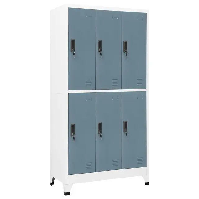 iiaky taquilla metálica 6 puertas gris