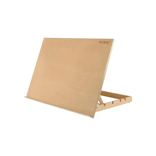 MEEDEN Caballete de escritorio extra grande: 50,8 cm x 76,2 cm Soporte de tablero de dibujo de madera de haya portátil - Caballete de dibujo y boceto ajustable en 5 posiciones