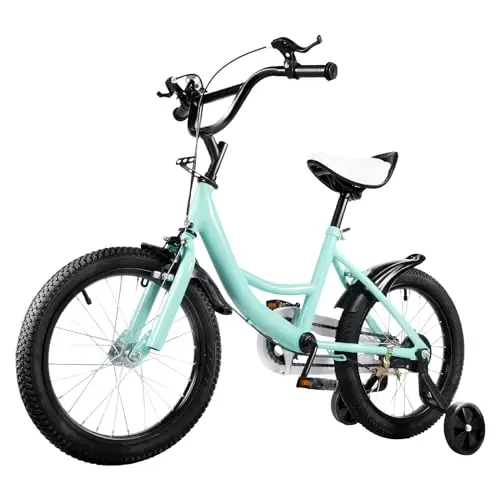 16 pulgadas niños bicicleta para niños y niñas de 5-8 años principiante altura ajustable bicicleta con ruedas estabilizadoras Bicicletas, aleación de acero al carbono niños bicicletas