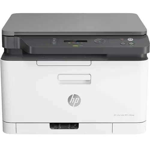 HP Color Laser MFP 178nw 4ZB96A - Impresora Láser Color Multifunción Wi-Fi, Imprime, Escanea y Copia, Ethernet, USB 2.0, Smart App, Panel LCD, Blanca y Gris