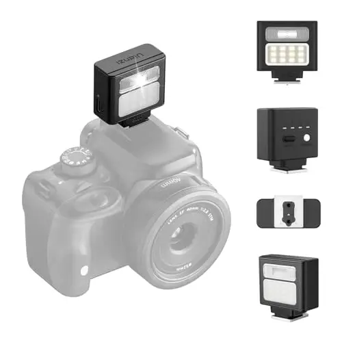 ULANZI SL02 Mini Flash de Cámara, GN8 6500K, Speedlite Manual, 4 Niveles de Potencia (1/8~1/1), Compatible con Nikon, Sony, Fujifilm, Panasonic, Diseño Compacto y Portátil, Carga Rápida Type-C