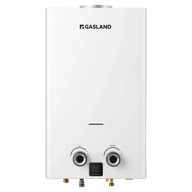 GASLAND 11L calentador de agua instantáneo de gas natural para uso interior, baja NOx, BG300NG calentador de agua de gas natural con pantalla LED para uso doméstico, blanco, NG