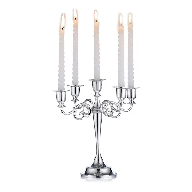 nuptio candelabro 5 brazos plata 27cm