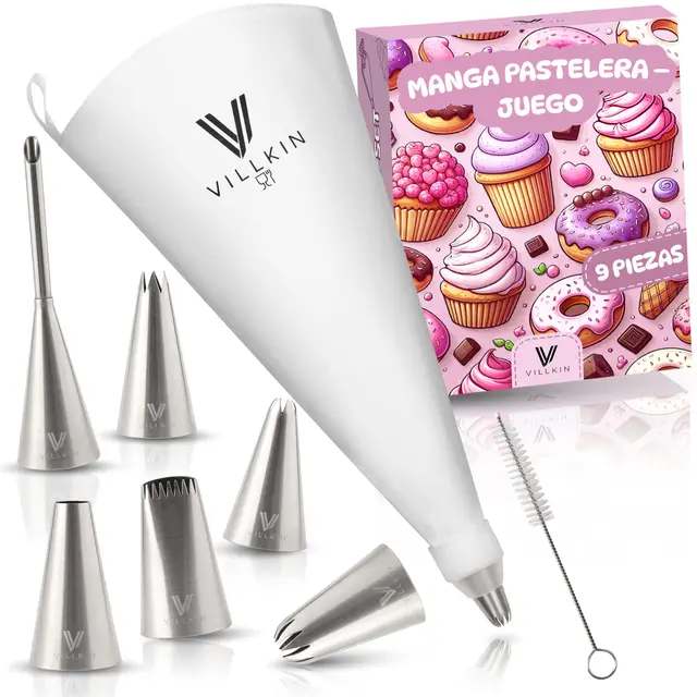 villkin manga pastelera 9 piezas 34 cm