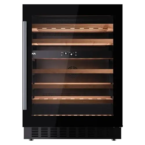 Teka Vinoteca Integrable 46 Botellas, Iluminación LED, Control Electrónico de Temperatura, Capacidad Total 150/134 Litros, Puertas Reversibles, Patas Regulables, Modelo RVU 20046 GBK