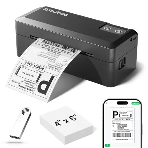 Impresora de Etiquetas térmica Bluetooth 4x6, Impresora Etiquetas Envio, Ideal para pequeños Negocios y Doméstico, Compatible con iOS, Android, Windows, DHL y UPS,F9