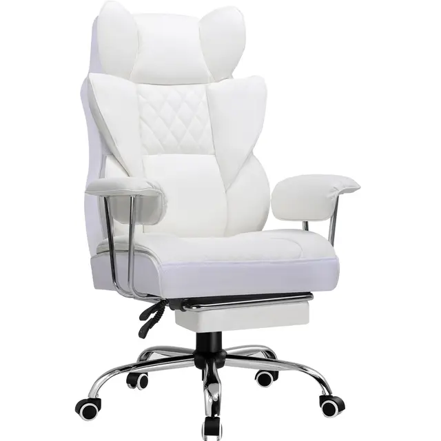GTPLAYER Silla Gaming Silla Gamer Ergonómicas Reclinables con Reposapiés Silla Ordenador Altura Regulable Silla Oficina para Trabajar (Blanco)