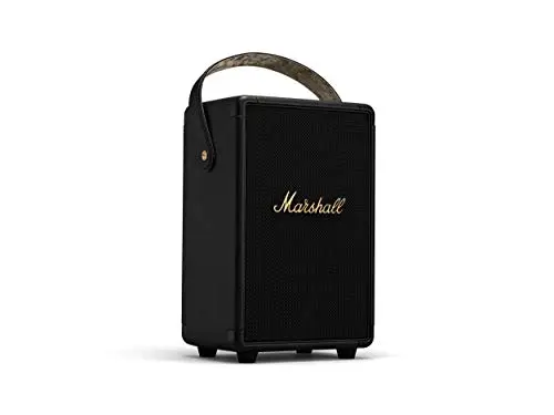 Marshall Tufton Altavoz portátil para fiestas con Bluetooth para exteriores, resistente al agua IPX2, negro y latón