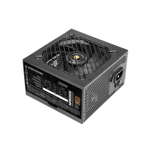 Mars Gaming MPB550SI, Fuente Alimentación ATX 550W, 7 Años Garantía, 80Plus Bronze 230V, 90% Eficiencia, Ventilador SI Extreme Silence, Tecnologías AI2-RPM,Condensadores Japoneses, Negro