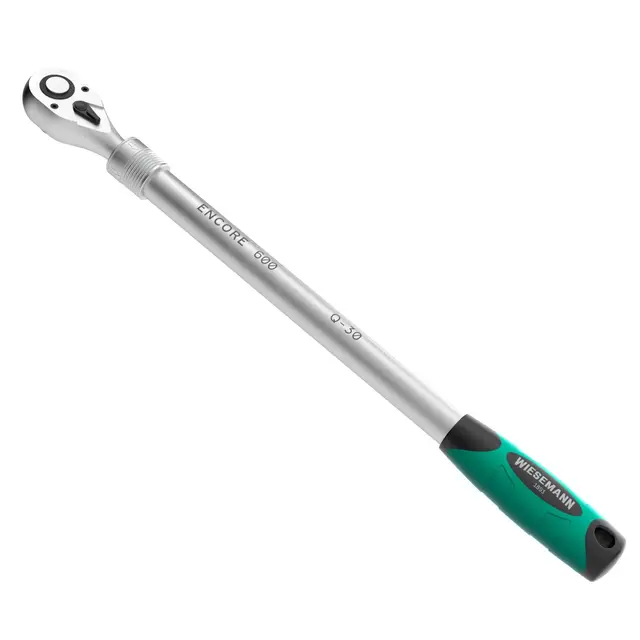 Carraca telescópica 1/2" ENCORE 600 45-60 cm de Wiesemann 81338 I Trinquete telescópico para trabajar con torques altos de hasta 615 Nm I Con 72 dientes, protector de bola y función de cambio I 81338