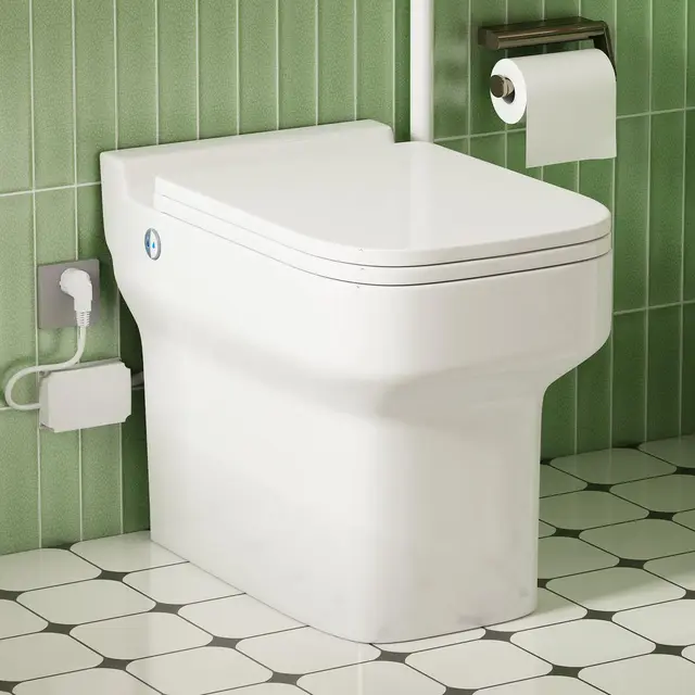 Inodoro compacto de 600 W con bomba trituradora integrada para sótanos, habitaciones pequeñas, desván o baños bajo escaleras, mando a distancia, doble cisterna, 4/5 CV