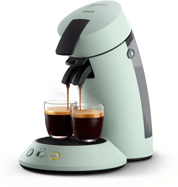 Philips Senseo Original Plus CSA210/20 - Cafetera de monodosis (selección de intensidad, tecnología Boost, plástico reciclado), color verde