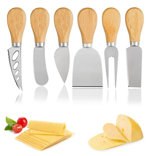 cuicany 6 piezas cuchillos queso acero