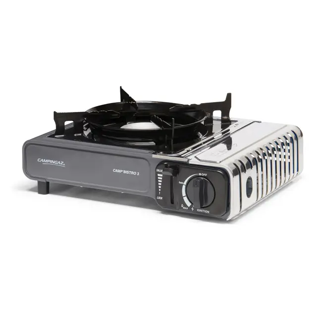 Campingaz Camp’Bistro 3 Gas Stove | Hornillo Portátil y Compacto para Camping y Picnic – 1 Quemador | 2200 W, Negro