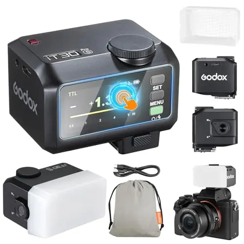 Godox iT30Pro-S iT30Pro S Mini Flash de Cámara con Difusor Blanco Speedlite Camera Flash 560 Flashes A Toda Potencia 2.4G Wireless Master & Receiver GN15 TTL 1/8000s para Sony Cámara DSLR(Negro)