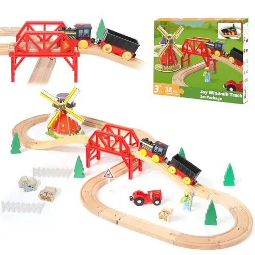 lzdmy ty-10 tren de madera 38 piezas
