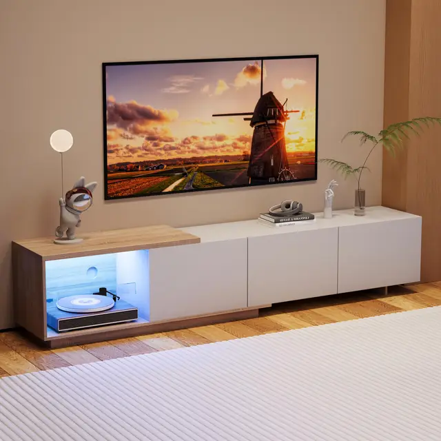 blsyhdh mueble tv led 240 cm 3 cajones