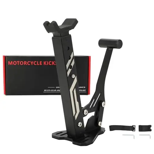 JFG RACING Soporte Rueda Moto,Soporte Rueda Delantera y Trasera Portátil Plegable,Caballete Rueda Trasera Universal pour Motocross Enduro Supermoto Moto Deportiva