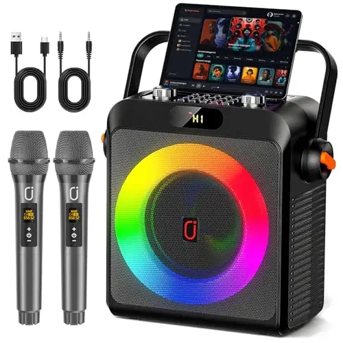 JYX T19T Altavoz Karaoke Bluetooth con 2 Micrófonos