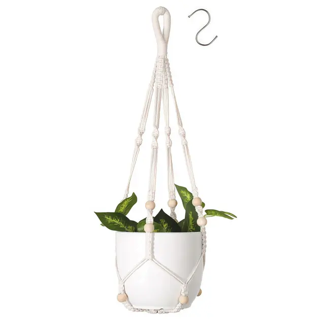 flintronic macramé colgador plantas 89cm