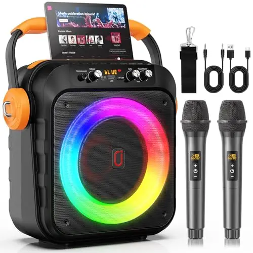JYX MS80 Altavoz Karaoke Bluetooth con Micrófonos Inalámbricos