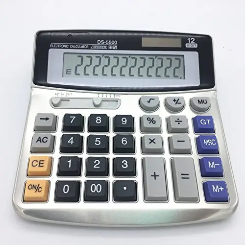 Electrónico Calculadora De Sobremesa con Pantalla Grande de 12 dígitos batería Solar o de alimentación ininterrumpida Oficina calculadora