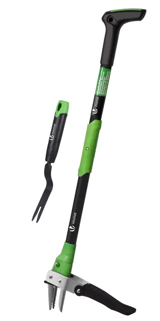 VOUNOT® Extractor de Malezas Jardín con Desmalezador Manual Herramienta Deshierbe Manual Mango Largo Garras Acero Inoxidable Pedal Resistente Removedor Malas Hierbas Desmalezado Efectivo Longitud