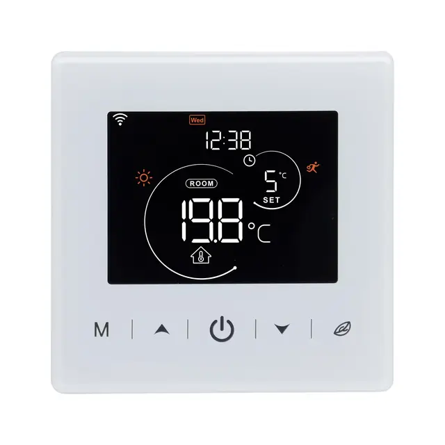 Termostato WiFi a batería calefaccion la Caldera.Termostatos de línea pasivos con Aplicaciones Tuya o Smart. 2 Hilo termostato de Digital programable controlable por Voz.Termostato Pila 3A R9V