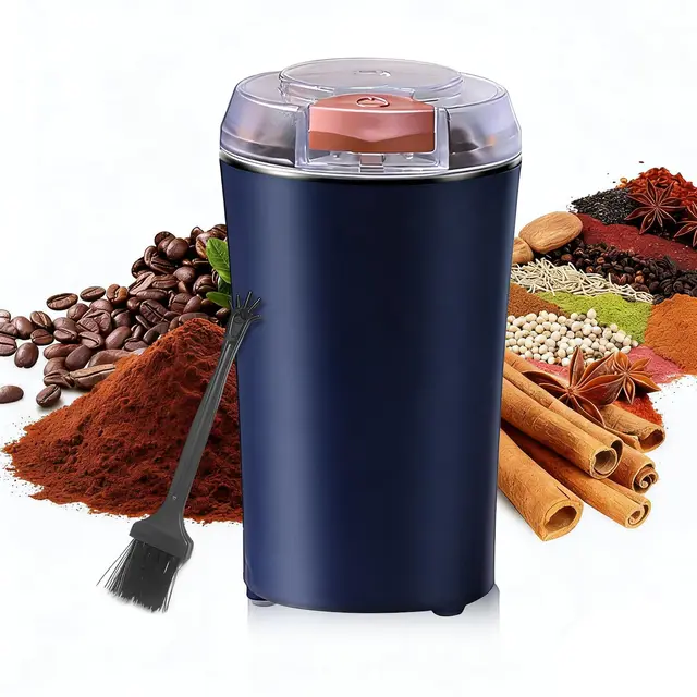 Molinillo de Café Eléctrico, Molinillo de Especias Electrico Molinillo Cafe con Cuchilla de Acero Inoxidable Un Toque Molino Moledor de Cafe para Granos de Café, Especias, Granos, Frutos Secos