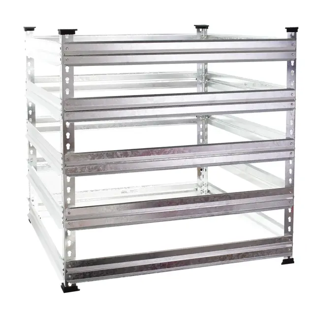Compostador de Metal para jardín 120 x 120 x 90 cm hasta 1300 L Compostaje Reciclaje Bio residuos