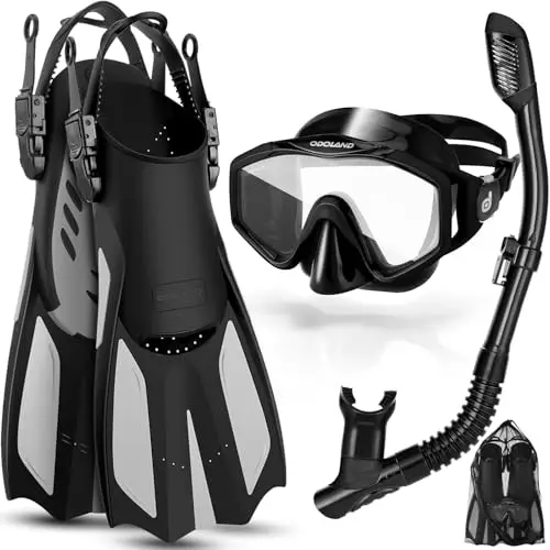 odoland set snorkel 3 en 1 azul celeste