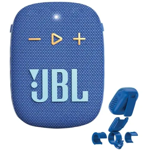 JBL Wind 3S Blue Altavoz Bluetooth portátil, 5 W RMS, 84 dB, 110 Hz–20 kHz, Controlador 1,75", IP67, batería 1050 mAh, Bluetooth 5.0, USB-C, Soporte Manillar, Exterior