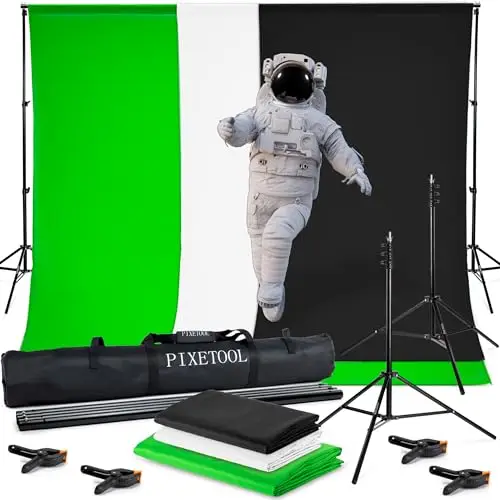 pixetool green screen 3x3m con soporte