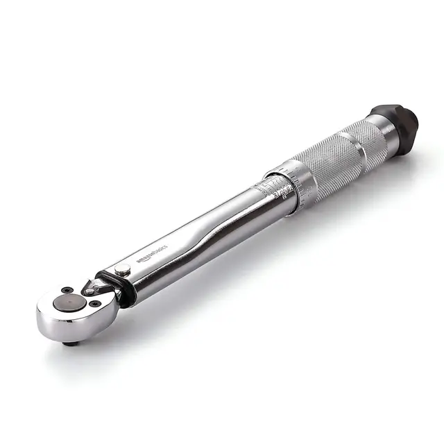 Amazon Basics Llave de trinquete dinamométrica de 1/4 pulgadas , 3.95-22.5 Nm, 35-200 in.-lb