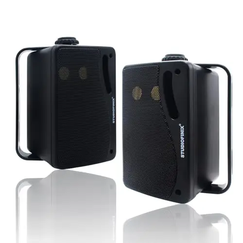 STUDIOFINIX Altavoces Bluetooth con Cable para Exteriores de 3.5 Pulgadas, Impermeables, 3 vías de 200 W, Altavoces de Montaje en Pared, Uso Patio, Cubierta, Interior y Exterior