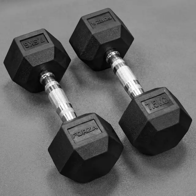 METIS Mancuernas hexagonales – mancuernas hexagonales de goma [par] | Pesas libres de grado profesional para gimnasio y entrenamientos en casa [2,5 kg - 50 kg]