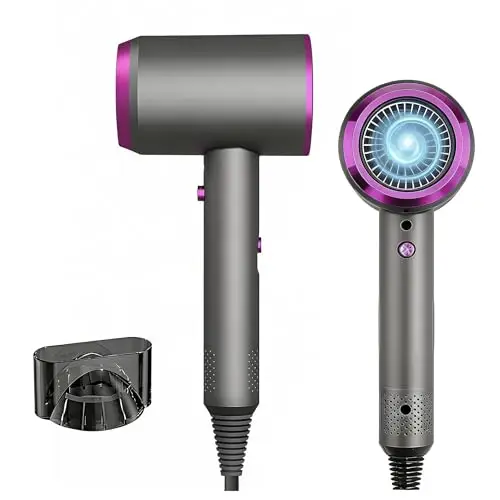 Secador de Pelo Profesional Iónico, Secado Rápido, 3 Niveles de Temperatura, Botón de Aire Frío, Incluye Concentrador, Secador de Cabello para Salón, Viaje y Casa
