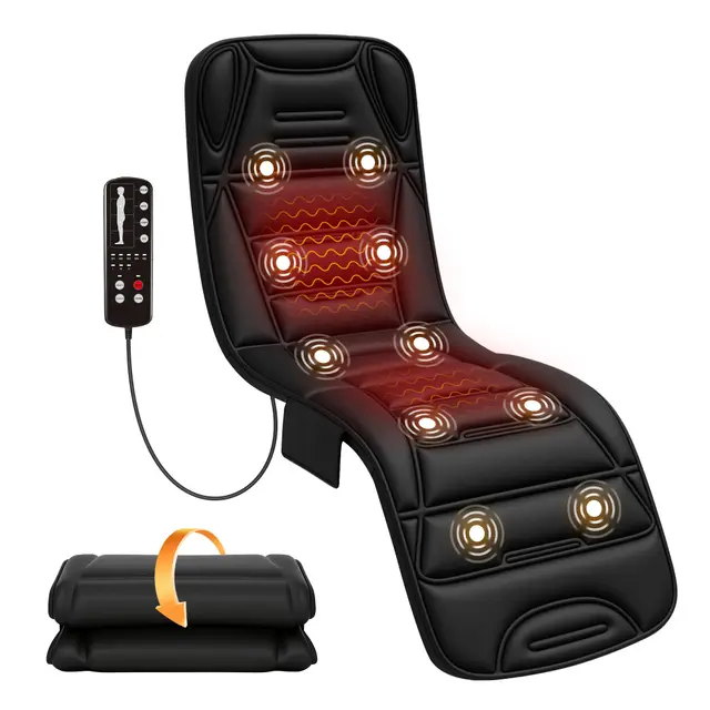 COMFIER Colchoneta de Masaje Cuerpo Completo con Función de Calor, Masajeador de Espalda con Masaje por Vibración, 10 Motores de Vibración, 5 Modos de Masaje y Función de Apagado Automático, Regalo