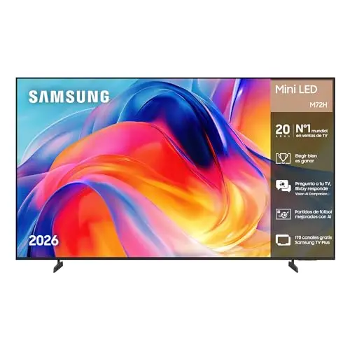 Samsung TV 55 Pulgadas Mini LED M72H 4K Smart TV con Vision AI Companion, Modo AI Football TV Plus, Deportes, Cine y Gaming