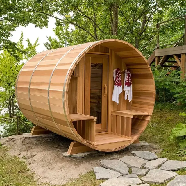 sauna de barril exterior 4 personas