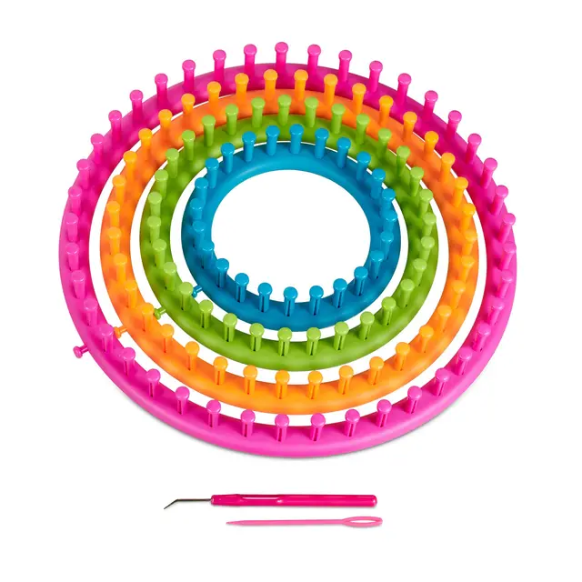 relaxdays kit 4 telares circulares con